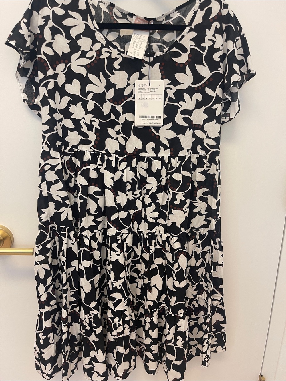 Marina Rinaldi Black & White Floral Dress